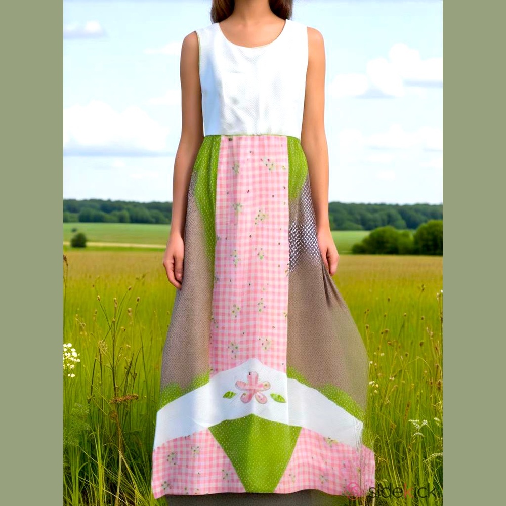 Women's Elfriede for Mitch Robert Maxi Dress Size M White Pink
